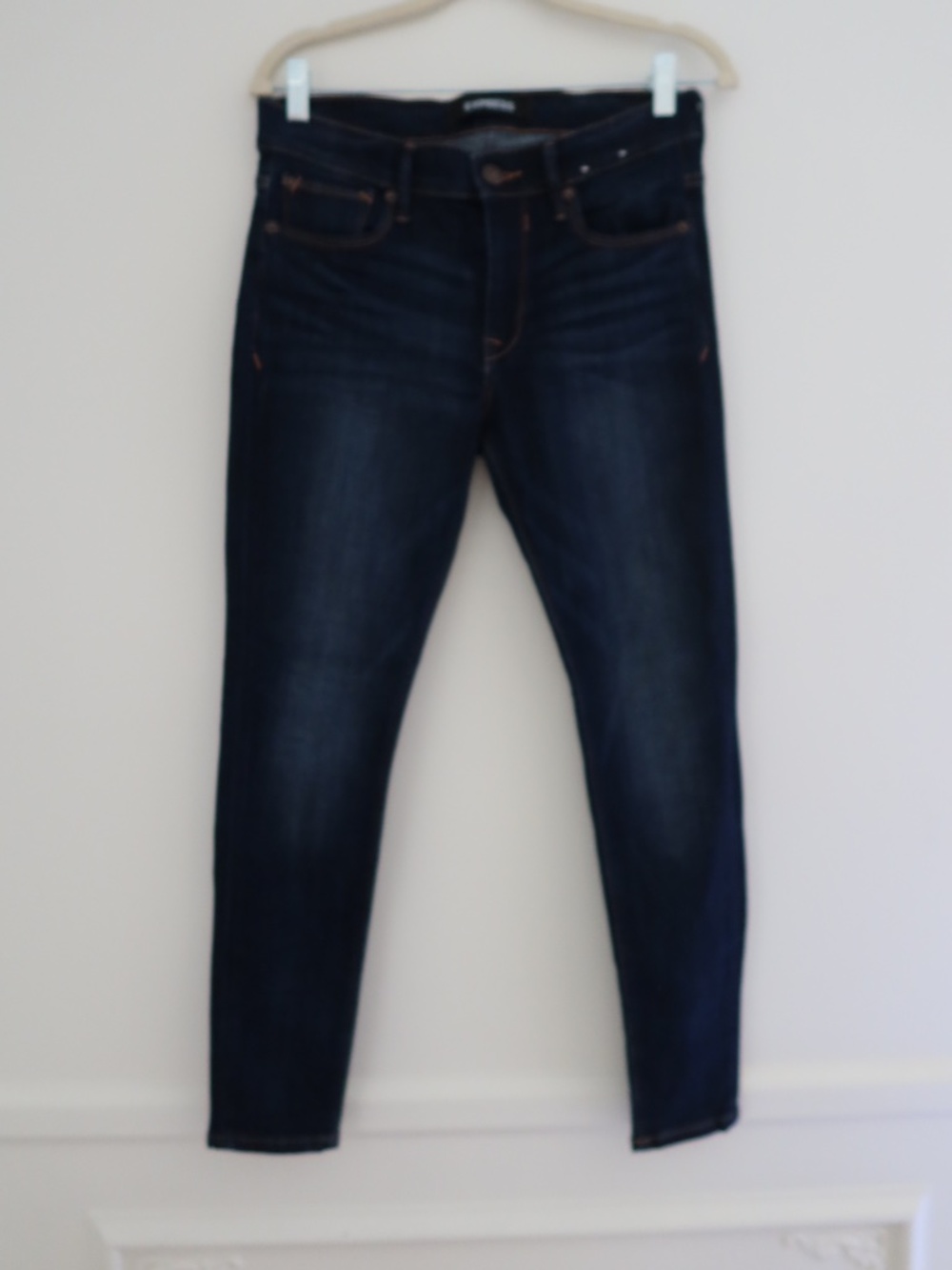 Womens Express Jeans Size 6S Dark Wash Skinny